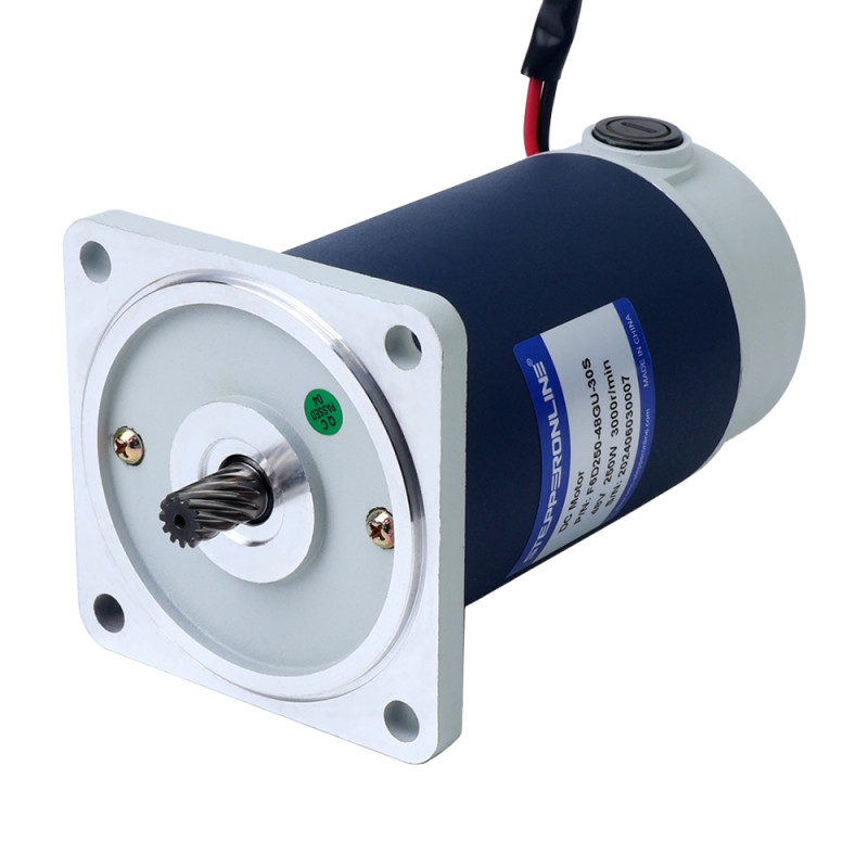 Cepillado 48V 250W 6,44Nm(911,98oz.in) 300RPM con motor de engranajes CC con caja de cambios rectos 10:1 - F6D250-48GU-30S/6GU10K | StepperOnline
