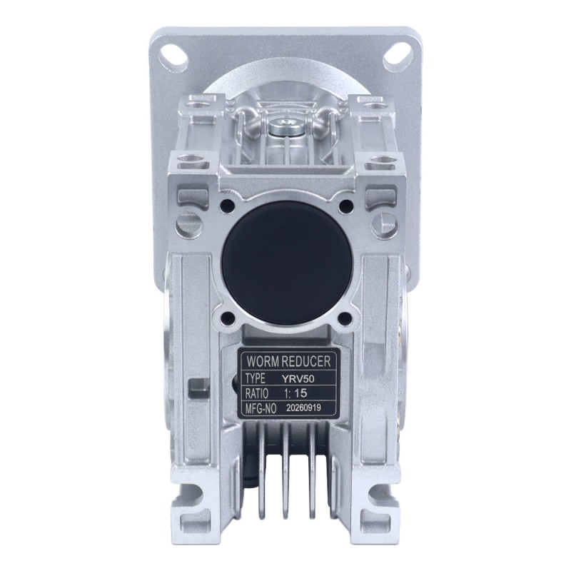 15:1 Caja de engranajes helicoidales YRV50 19mm Diámetro del eje de entrada - YRV50-G15-D19 | StepperOnline