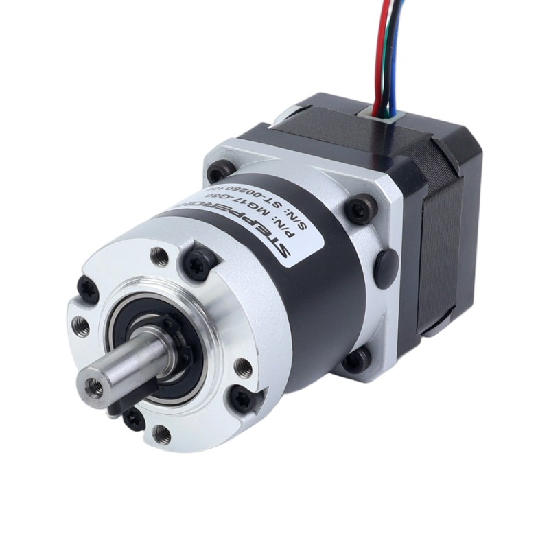 Motor paso a paso Nema 17 bipolar L=34mm w/ con caja de cambios planetaria serie MG relación de reducción 100:1 - 17HS13-0404S-MG100 | StepperOnline