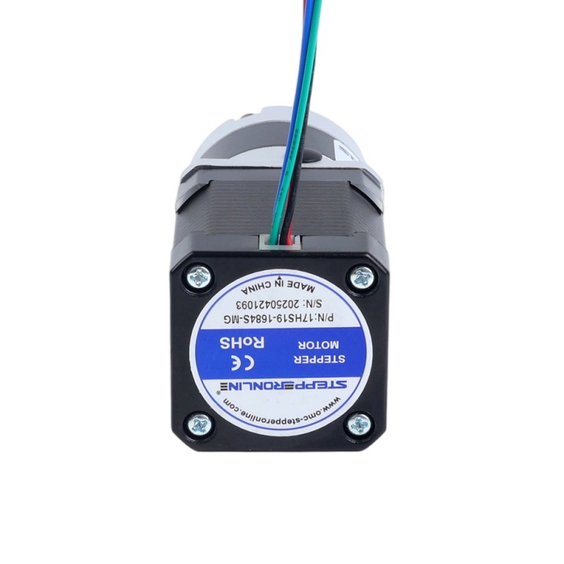 Motor paso a paso Nema 17 bipolar L=48mm w/ con caja de cambios planetaria serie MG relación de reducción 5:1 - 17HS19-1684S-MG5 | StepperOnline