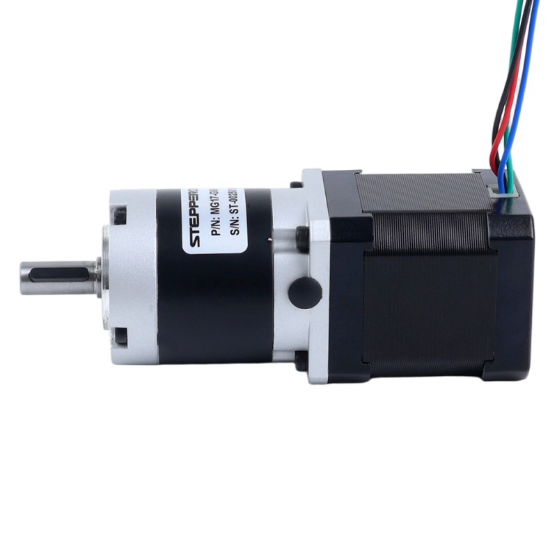 Motor paso a paso Nema 17 bipolar L=48mm w/ con caja de cambios planetaria serie MG relación de reducción 50:1 - 17HS19-1684S-MG50 | StepperOnline