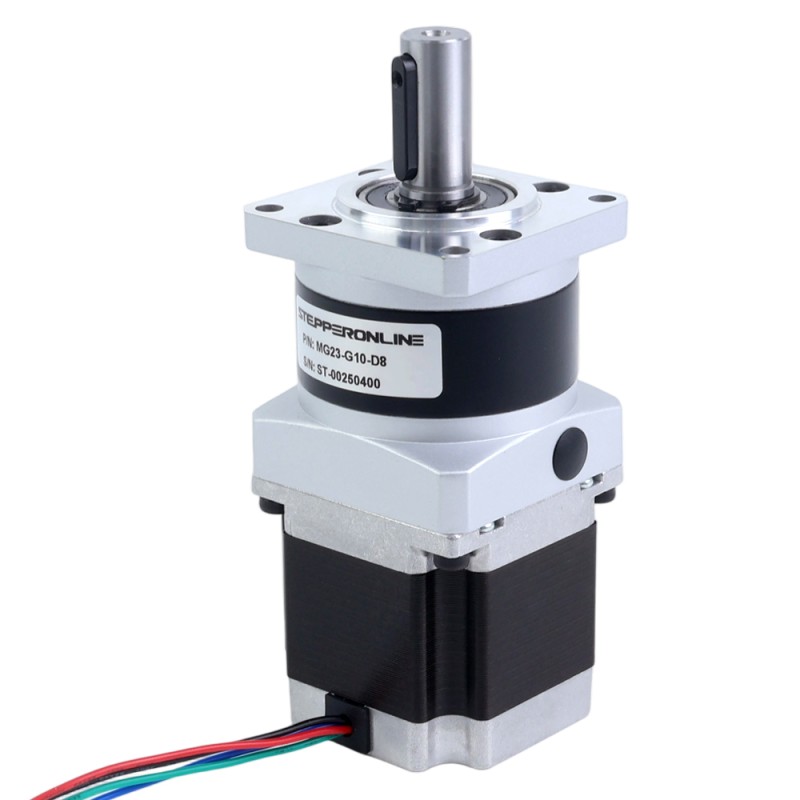Motor paso a paso Nema 23 bipolar L=54.5mm w/ con caja de cambios planetaria serie MG relación de reducción 10:1 - 23HS22-2904S-MG10 | StepperOnline