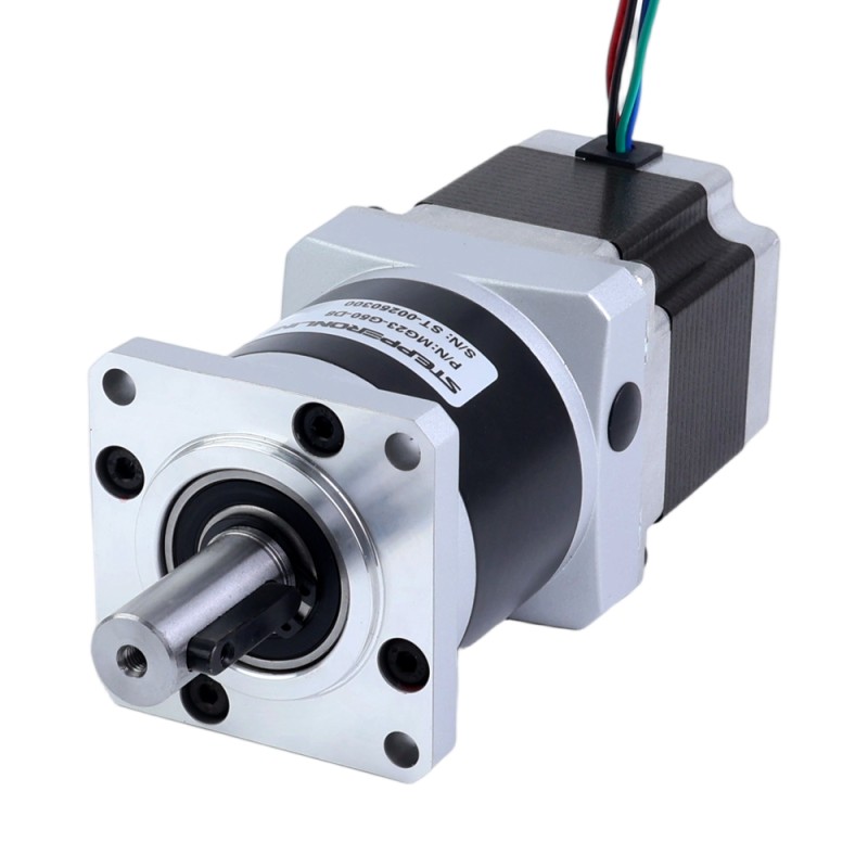 Motor paso a paso Nema 23 bipolar L=54.5mm w/ con caja de cambios planetaria serie MG relación de reducción 50:1 - 23HS22-2904S-MG50 | StepperOnline