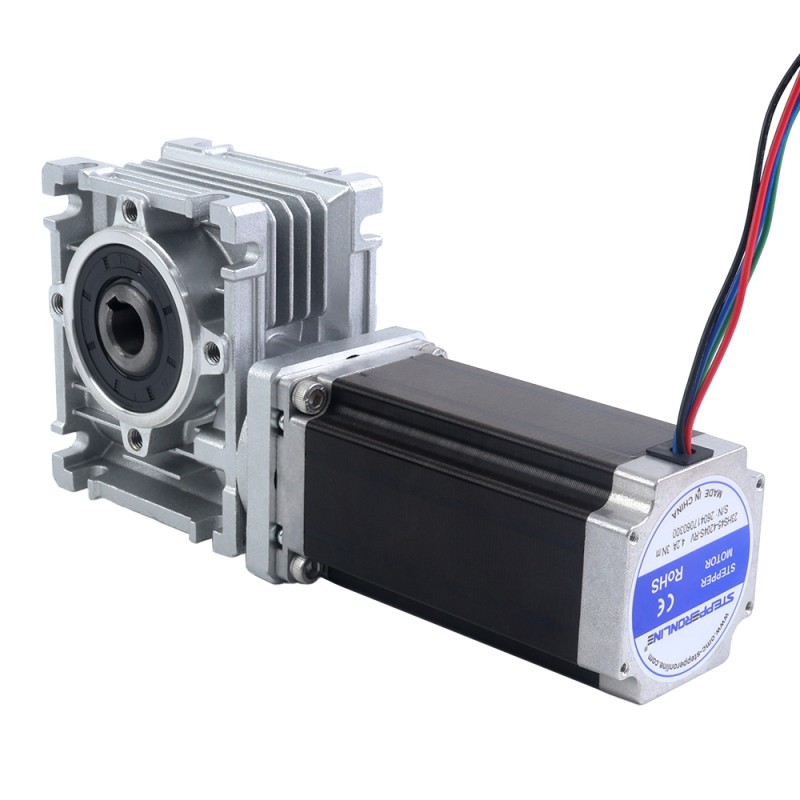 Motor Nema 23 113mm Relación de transmisión 50:1 Caja de engranajes helicoidales YRV30 - 23HS45-4204S-YRV30-G50 | StepperOnline