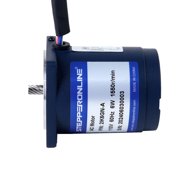 Fase única 110VAC 6W 60Hz Brida 60mm Relación de transmisión 15:1 Motor de inducción de CA con caja de cambios rectos