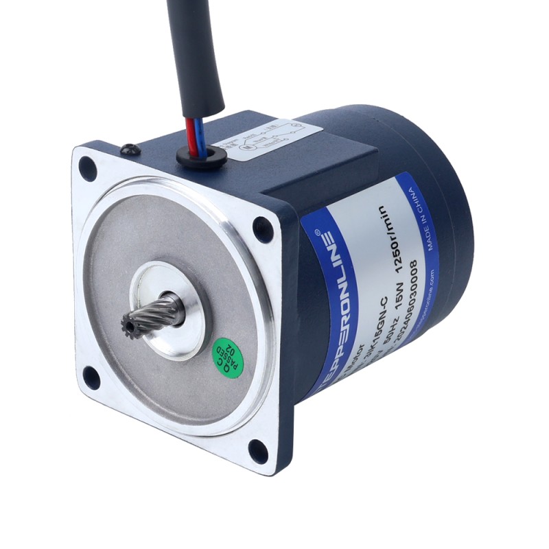 Fase única 220VAC 15W 50Hz Brida 70mm Relación de transmisión 5:1 Motor de inducción de CA con caja de cambios rectos