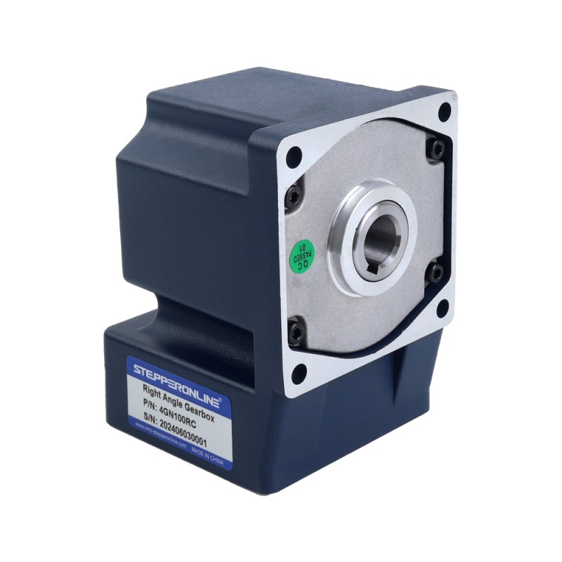 Cepillado 12V 60W 8.00Nm(1132,90oz.in) 30RPM con motor de engranaje de CC con caja de cambios de ángulo recto 100:1 - F4D60-12GN-30S/4GN100RC | StepperOnline