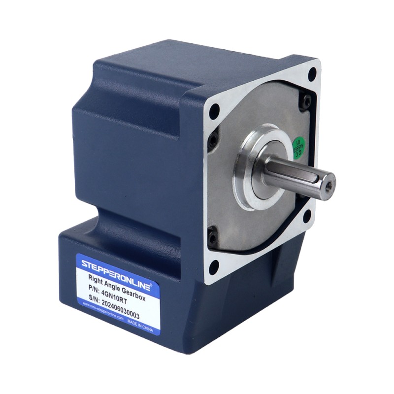 Cepillado 12V 60W 1,35Nm(191,18oz.in) 300RPM con motor de engranaje de CC con caja de cambios de ángulo recto 10:1 - F4D60-12GN-30S/4GN10RT | StepperOnline