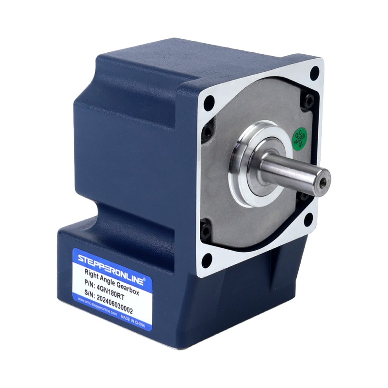 Cepillado 12V 60W 16,00Nm(2265,79oz.in) 10RPM con motor de engranaje de CC con caja de cambios de ángulo recto 180:1 - F4D60-12GN-18S/4GN180RT | StepperOnline