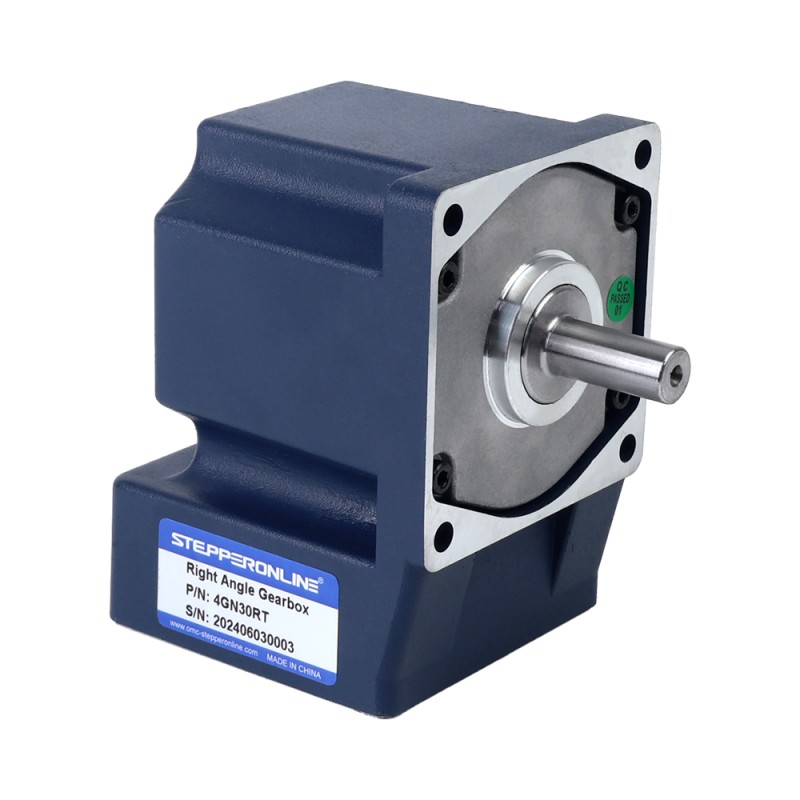 Cepillado 12V 60W 6,74Nm(954,46oz.in) 60RPM con motor de engranaje de CC con caja de cambios de ángulo recto 30:1 - F4D60-12GN-18S/4GN30RT | StepperOnline