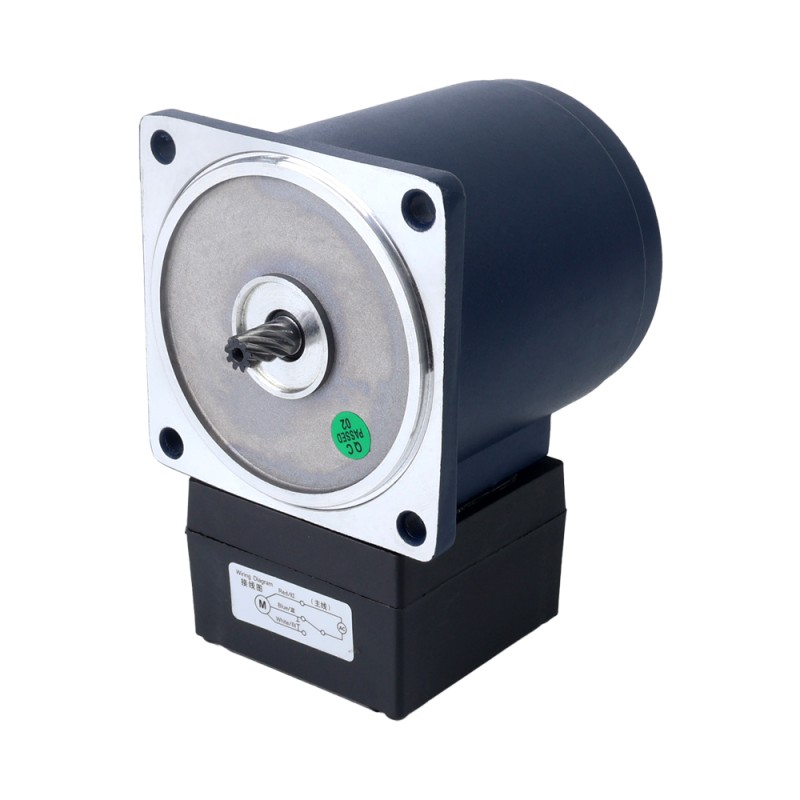 Fase única 110VAC 25W 60Hz Brida 80mm Relación de transmisión 180:1 Motor de inducción de CA con caja de cambios en ángulo recto