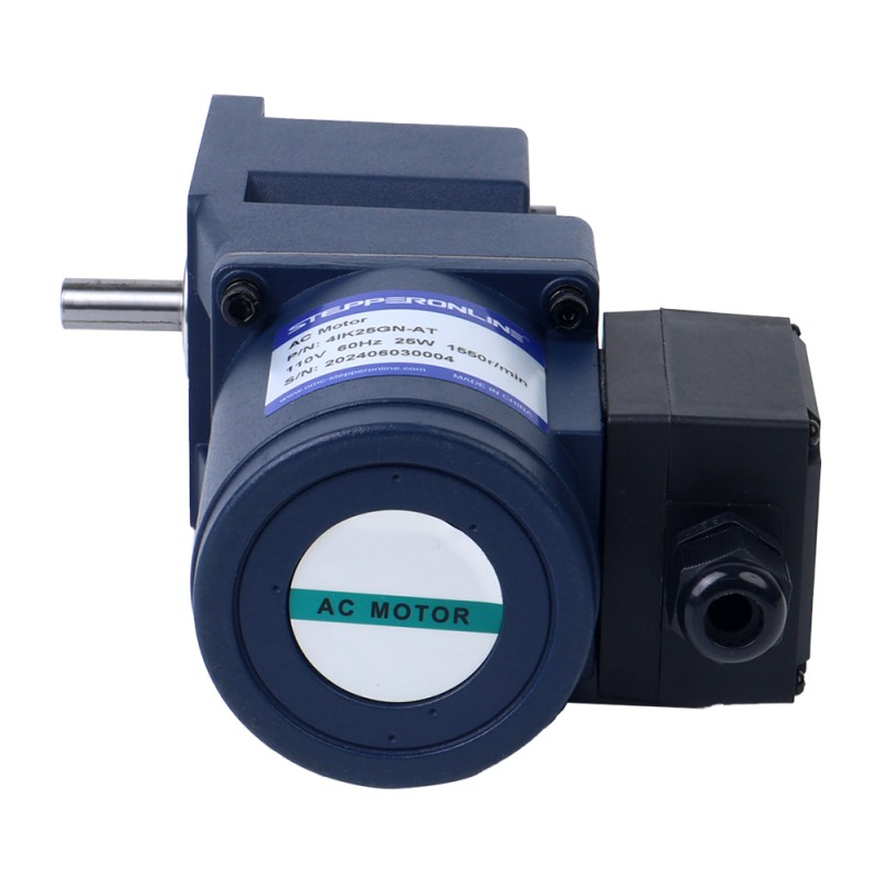 Tres fases 220VAC/380VAC 25W 50/60Hz Brida 80mm Relación de transmisión 20:1 Motor de inducción de CA con caja de cambios en ángulo recto