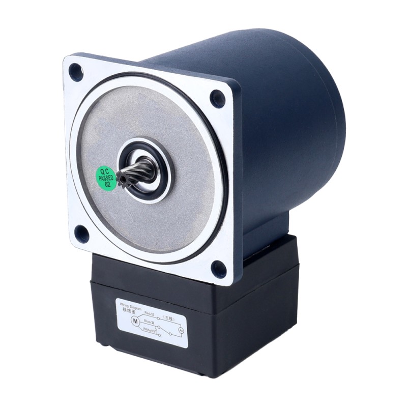 Fase única 220VAC 25W 50Hz Brida 80mm Relación de transmisión 50:1 Motor de inducción de CA con caja de cambios en ángulo recto