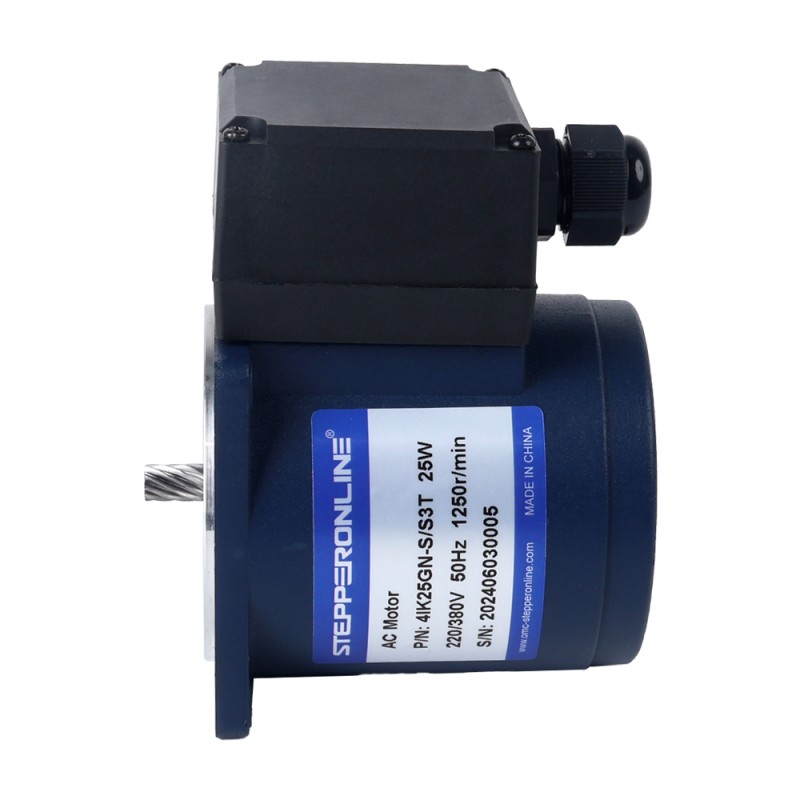Tres fases 220VAC/380VAC 25W 50/60Hz Brida 80mm Relación de transmisión 20:1 Motor de inducción de CA con caja de cambios en ángulo recto