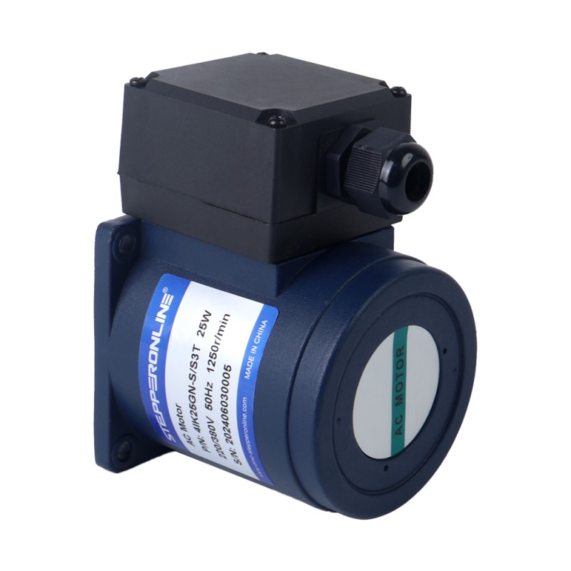 Tres fases 220VAC/380VAC 25W 50/60Hz Brida 80mm Relación de transmisión 20:1 Motor de inducción de CA con caja de cambios en ángulo recto