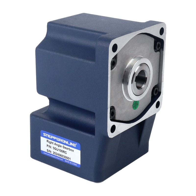 90W 220VAC 50Hz 13,5RPM 40,00Nm(5664,47oz.in) Brida 90mm Motor de inducción de CA monofásico de eje hueco de caja de cambios de ángulo recto - 5IK90GU-CFT/5GU100RC | StepperOnline