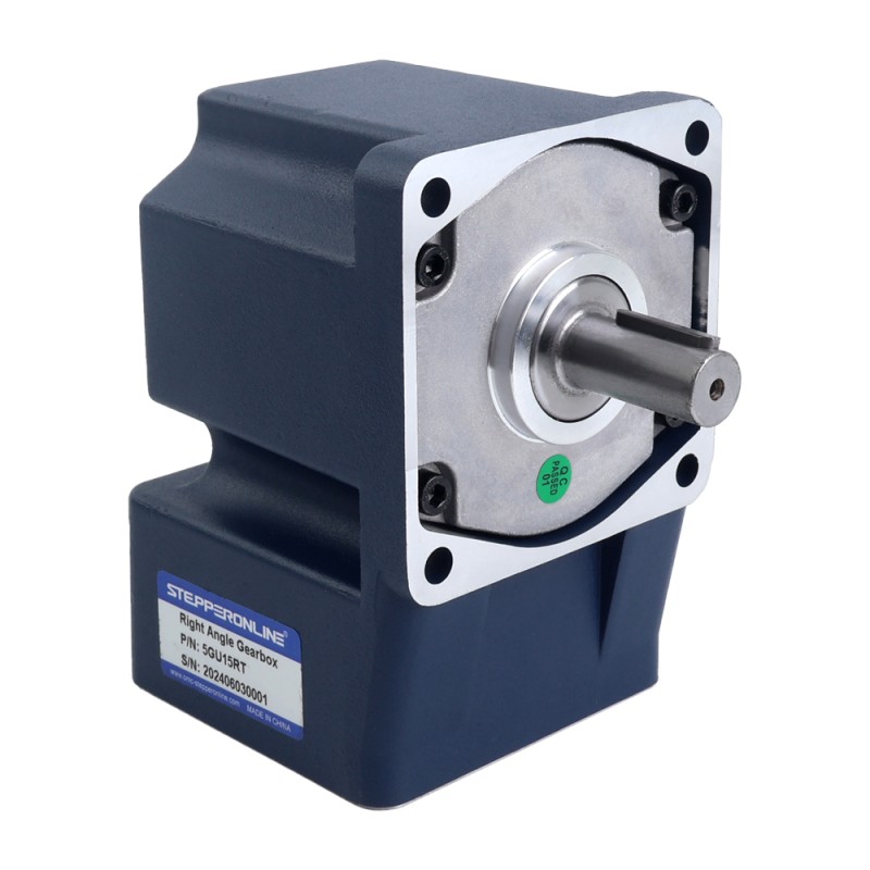 90W 220VAC 50Hz 90RPM 7,00Nm(991,28oz.in) Brida 90mm Motor de inducción de CA monofásico con eje chavetero de caja de cambios en ángulo recto - 5IK90GU-CFT/5GU15RT | StepperOnline