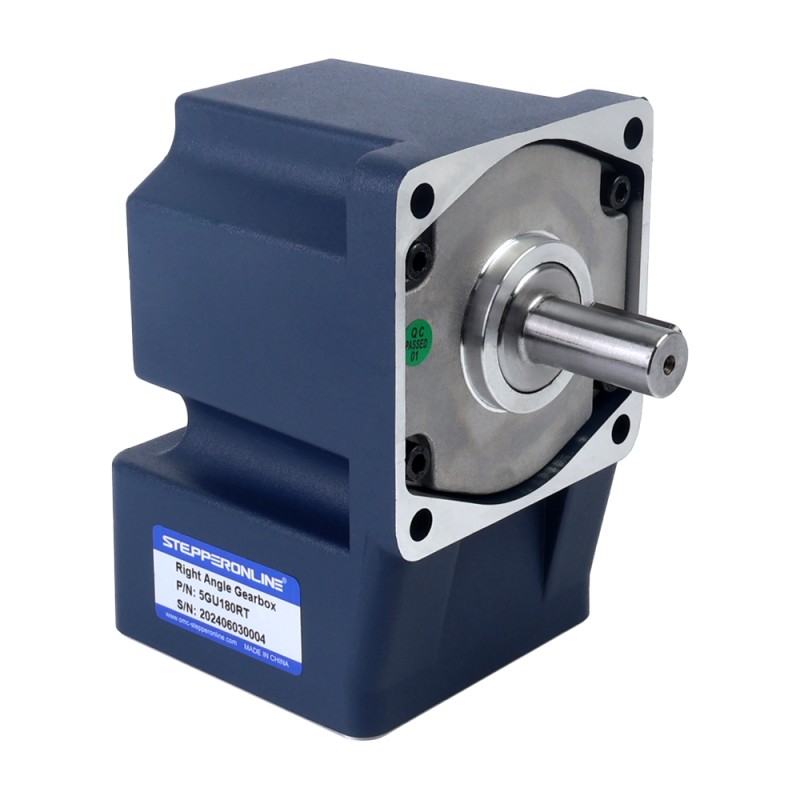 90W 110VAC 60Hz 7,5RPM 40,00Nm(5664,47oz.in) Brida 90mm Motor de inducción de CA monofásico con eje chavetero de caja de cambios en ángulo recto - 5IK90GU-AFT/5GU180RT | StepperOnline