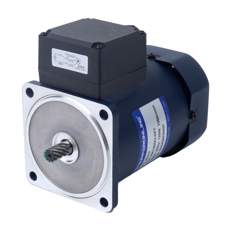 Fase única 220VAC 120W 50Hz Brida 90mm Relación de transmisión 15:1 Motor de inducción de CA con caja de cambios rectos