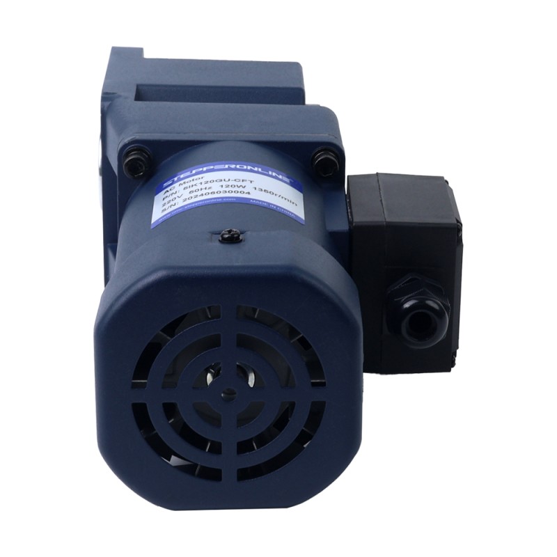 120W 220VAC 50Hz 90RPM 9,30Nm(1316,99oz.in) Brida 90mm Motor de inducción de CA monofásico de eje hueco de caja de cambios de ángulo recto - 5IK120GU-CFT/5GU15RC | StepperOnline