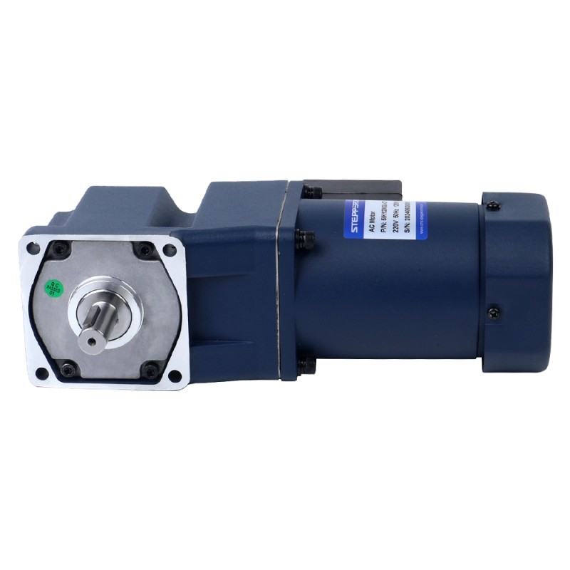 120W 220VAC 50Hz 13,5RPM 40,00Nm(5664,47oz.in) Brida 90mm Motor de inducción de CA monofásico con eje chavetero de caja de cambios en ángulo recto - 5IK120GU-CFT/5GU100RT | StepperOnline