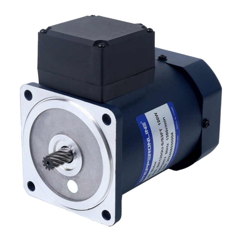 Tres fases 220VAC/380VAC 120W 50/60Hz Brida 90mm Relación de transmisión 180:1 Motor de inducción de CA con caja de cambios en ángulo recto