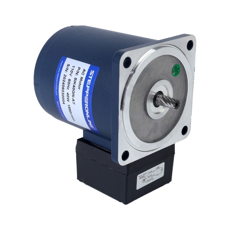 Fase única 110VAC 40W 60Hz Brida 90mm Relación de transmisión 3:1 Motor de inducción de CA con caja de cambios rectos