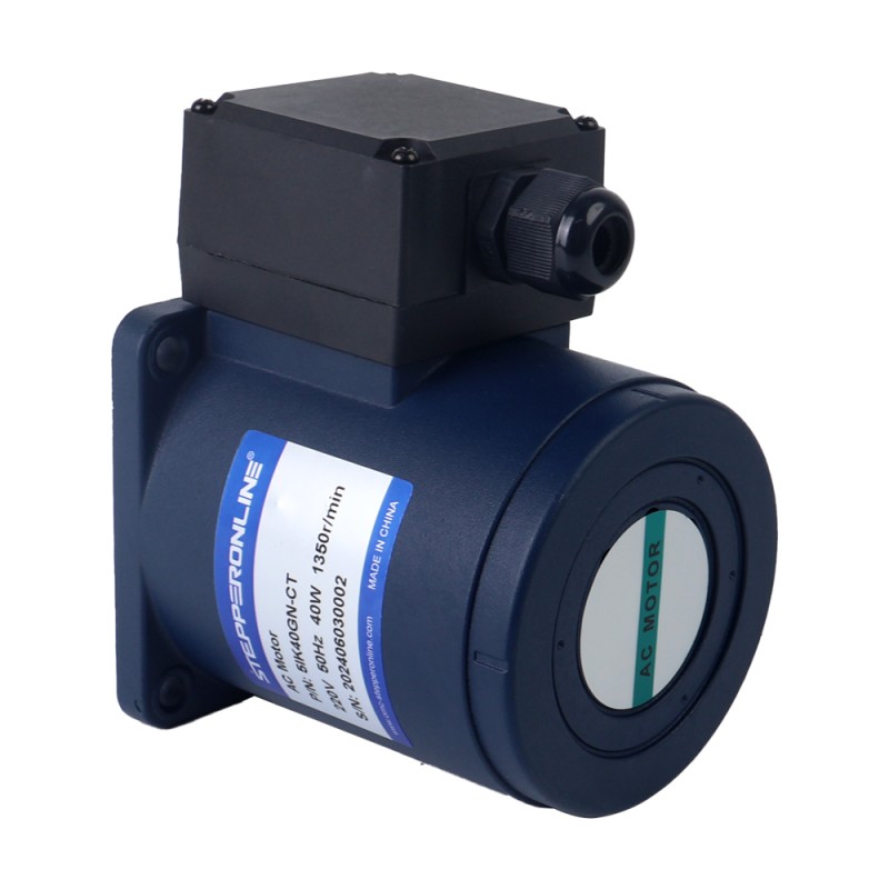 Fase única 220VAC 40W 50Hz Brida 90mm Relación de transmisión 20:1 Motor de inducción de CA con caja de cambios rectos