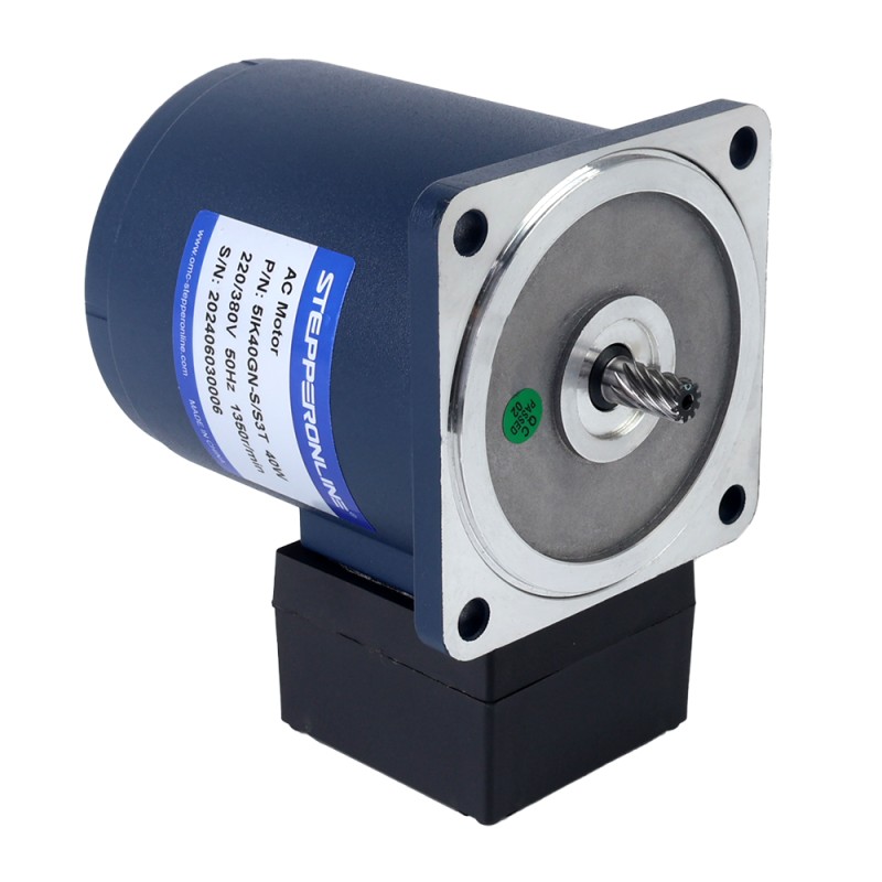Tres fases 220VAC/380VAC 40W 50/60Hz Brida 90mm Relación de transmisión 50:1 Motor de inducción de CA con caja de cambios rectos