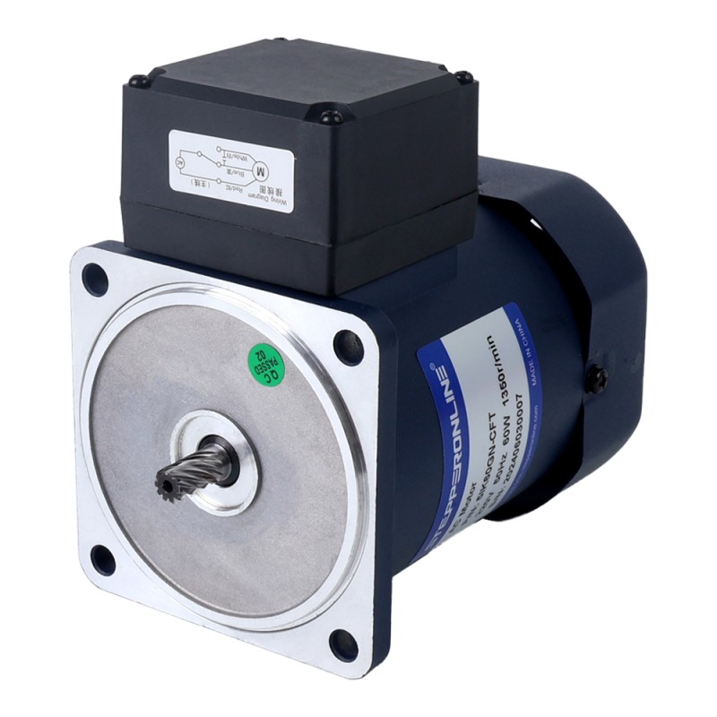 Fase única 220VAC 60W 50Hz Brida 90mm Relación de transmisión 3:1 Motor de inducción de CA con caja de cambios rectos