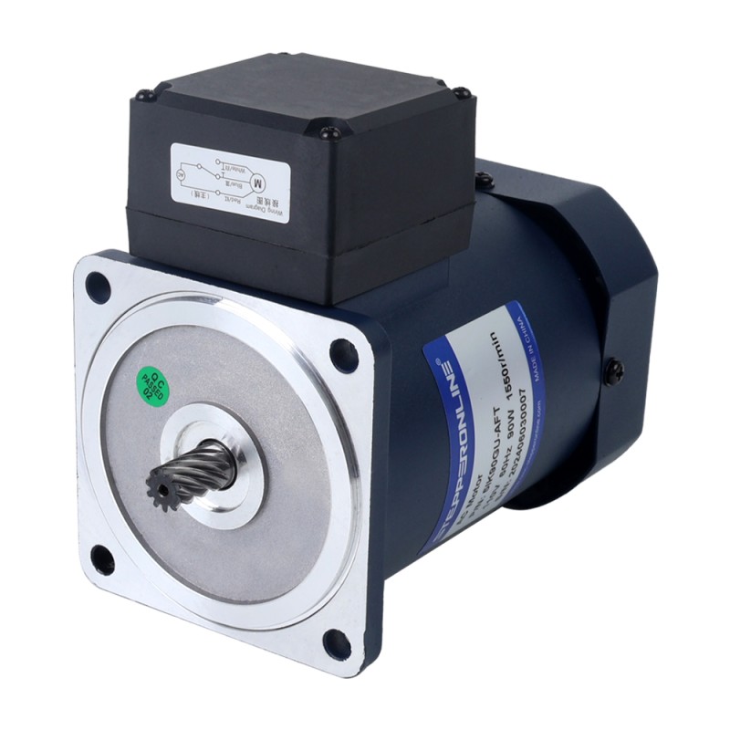 90W 110VAC 60Hz 27RPM 21,00Nm(2973,84oz.in) Brida 90mm Motor de inducción de CA monofásico de eje hueco de caja de cambios de ángulo recto - 5IK90GU-AFT/5GU50RC | StepperOnline