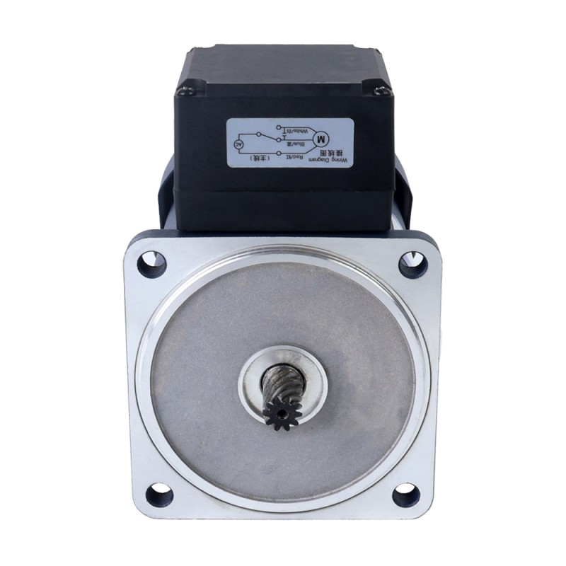 90W 220VAC 50Hz 13,5RPM 40,00Nm(5664,47oz.in) Brida 90mm Motor de inducción de CA monofásico con eje chavetero de caja de cambios en ángulo recto - 5IK90GU-CFT/5GU100RT | StepperOnline