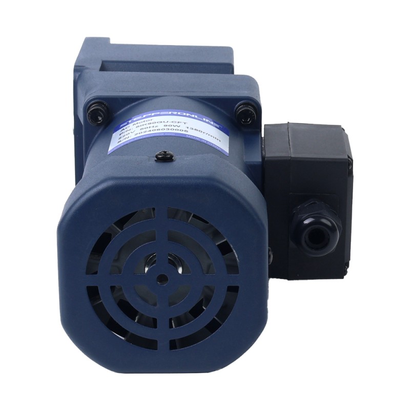 90W 220VAC 50Hz 13,5RPM 40,00Nm(5664,47oz.in) Brida 90mm Motor de inducción de CA monofásico de eje hueco de caja de cambios de ángulo recto - 5IK90GU-CFT/5GU100RC | StepperOnline