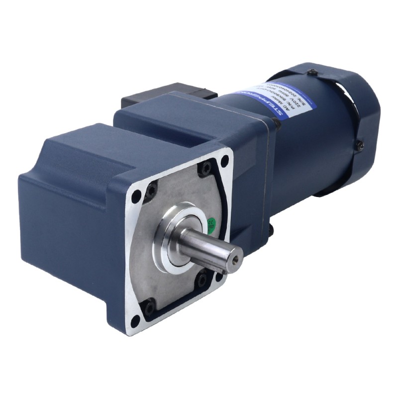 90W 220VAC 50Hz 13,5RPM 40,00Nm(5664,47oz.in) Brida 90mm Motor de inducción de CA monofásico con eje chavetero de caja de cambios en ángulo recto - 5IK90GU-CFT/5GU100RT | StepperOnline
