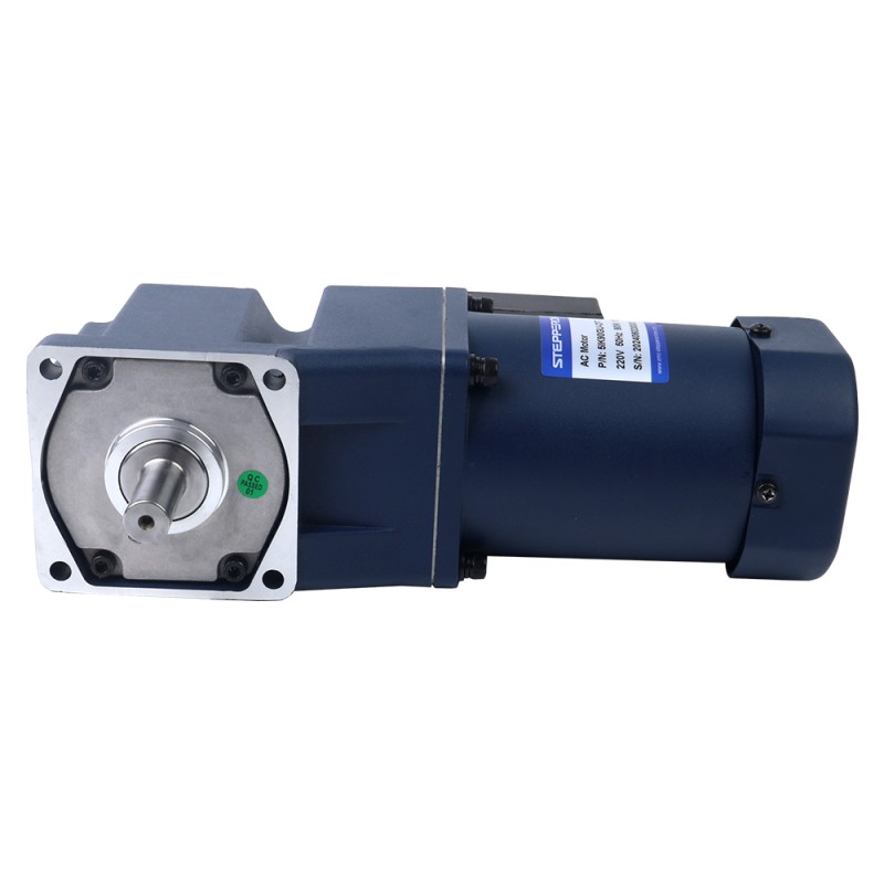90W 110VAC 60Hz 45RPM 14,00Nm(1982,56oz.in) Brida 90mm Motor de inducción de CA monofásico con eje chavetero de caja de cambios en ángulo recto - 5IK90GU-AFT/5GU30RT | StepperOnline