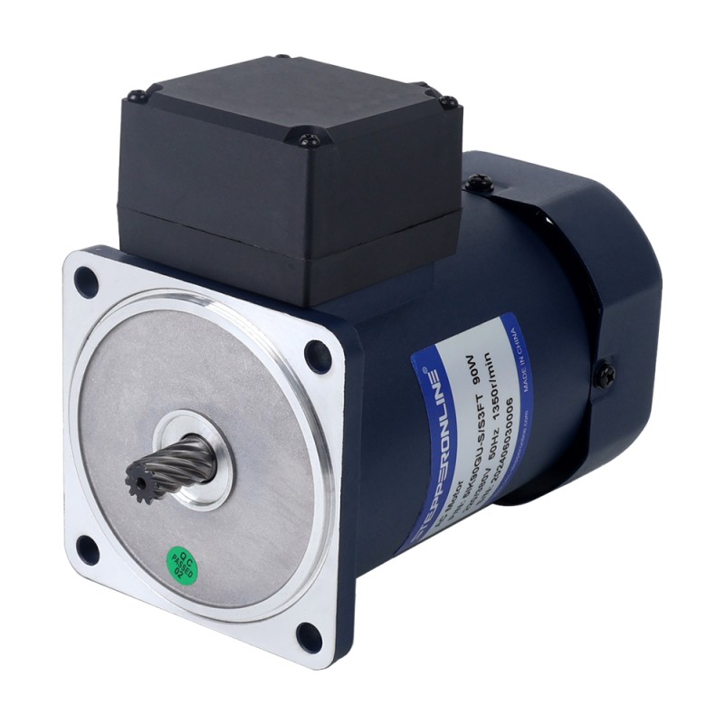 Tres fases 220VAC/380VAC 90W 50/60Hz Brida 90mm Relación de transmisión 50:1 Motor de inducción de CA con caja de cambios en ángulo recto