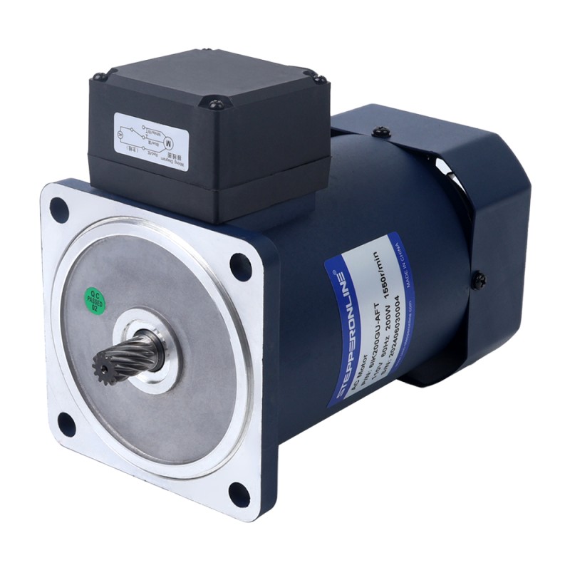 Fase única 110VAC 200W 60Hz Brida 104mm Relación de transmisión 20:1 Motor de inducción de CA con caja de cambios en ángulo recto