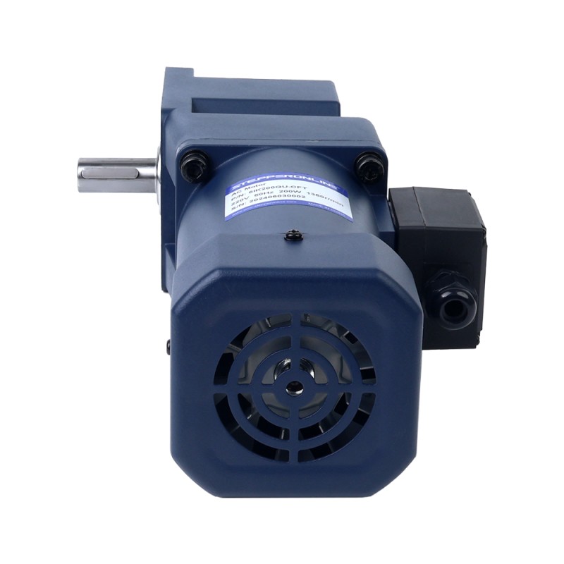 Fase única 220VAC 200W 50Hz Brida 104mm Relación de transmisión 100:1 Motor de inducción de CA con caja de cambios en ángulo recto