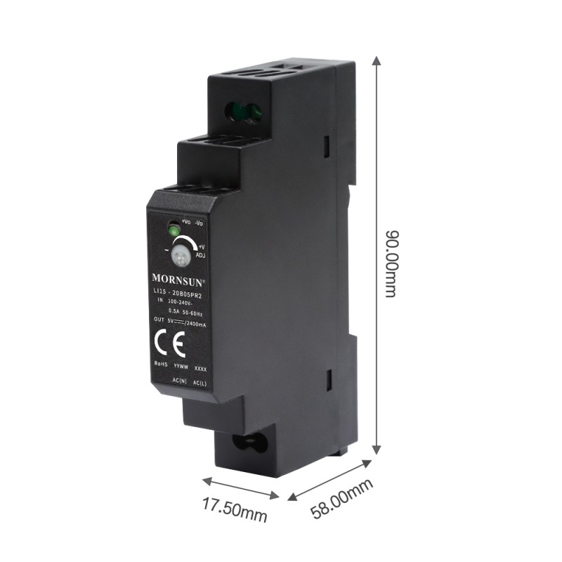 15W 12V 1.25A 85-264VAC/120-370VDC Carril DIN Fuente de alimentación conmutada