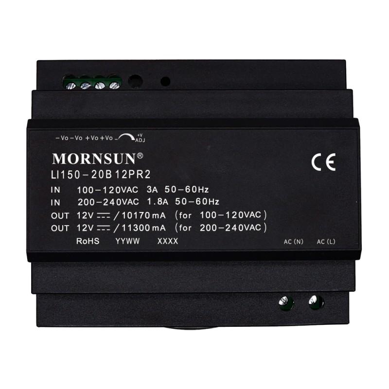 150W 24V 6.3A 85-264VAC/120-370VDC Carril DIN Fuente de alimentación conmutada