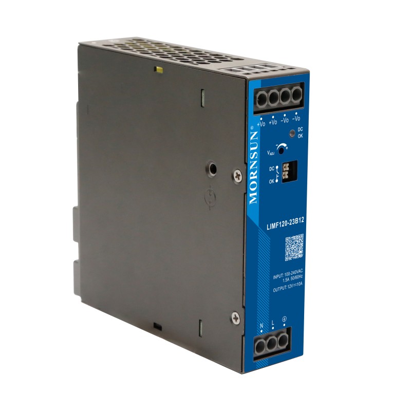 120W 24V 5.0A 85-277VAC/120-390VDC Carril DIN Fuente de alimentación conmutada con función PFC