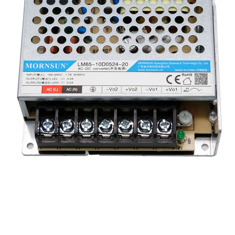 65W 5.1V/4A 24V/2A 90-264VAC/120-370VDC Fuente de alimentación conmutada