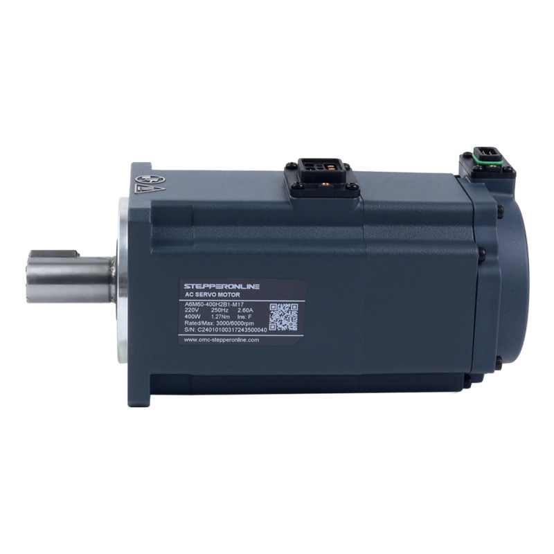 Kit de servomotor de CA EtherCAT de 400W serie A6, 3000rpm, 1,27Nm con freno, codificador absoluto de 17 bits IP67 - A6-EC400H2B1-M17 | StepperOnline