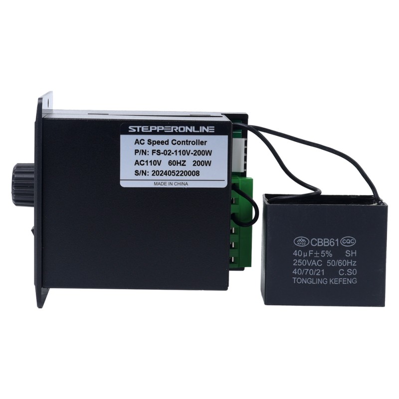 Controlador de velocidad del motor monofásico 200W 110VAC para motor de velocidad variable - FS-02-110V-200W | StepperOnline