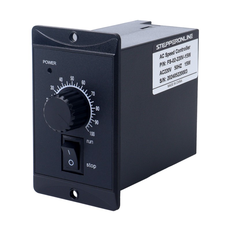 Controlador de velocidad de motor monofásico de 15W 220VAC para motor de velocidad variable - FS-02-220V-15W | StepperOnline