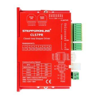 Driver paso a paso en lazo cerrado Modbus RS485 serie Y 0-5,0A 20-50VDC para motores paso a paso Nema 17, 23, 24