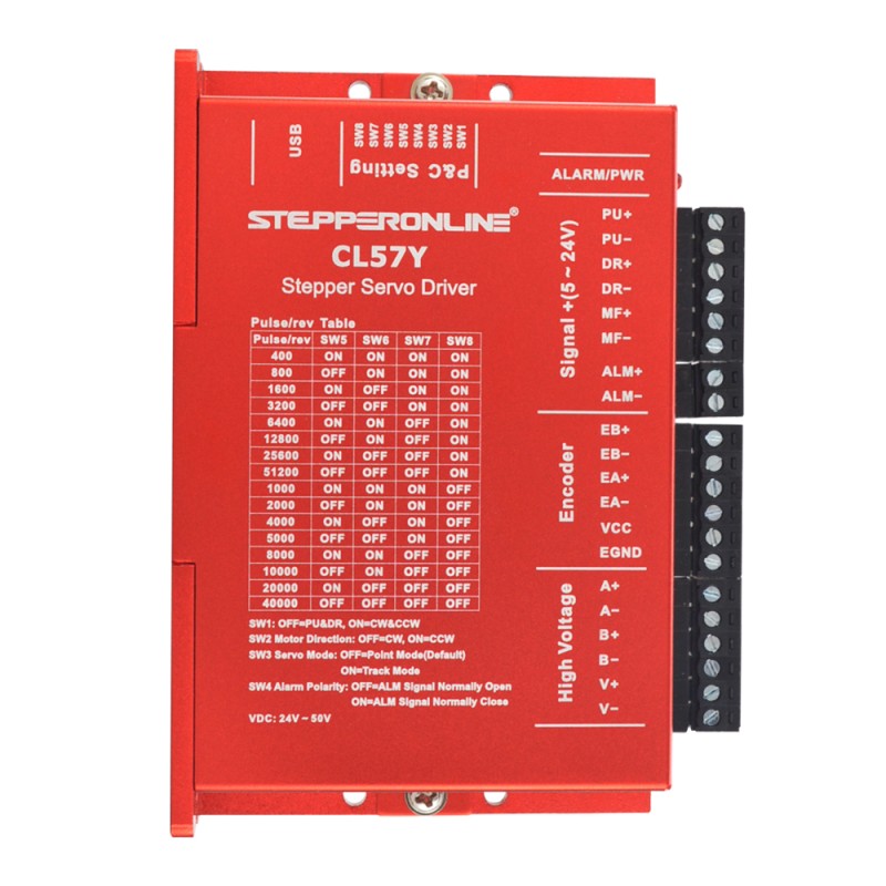 YS Series Kit CNC Motor Paso a Paso de Closed Loop 1 Eje 4,00Nm(566,45oz.in) Motor Nema 24 y Controlador - 1-CL57Y-S40 | StepperOnline