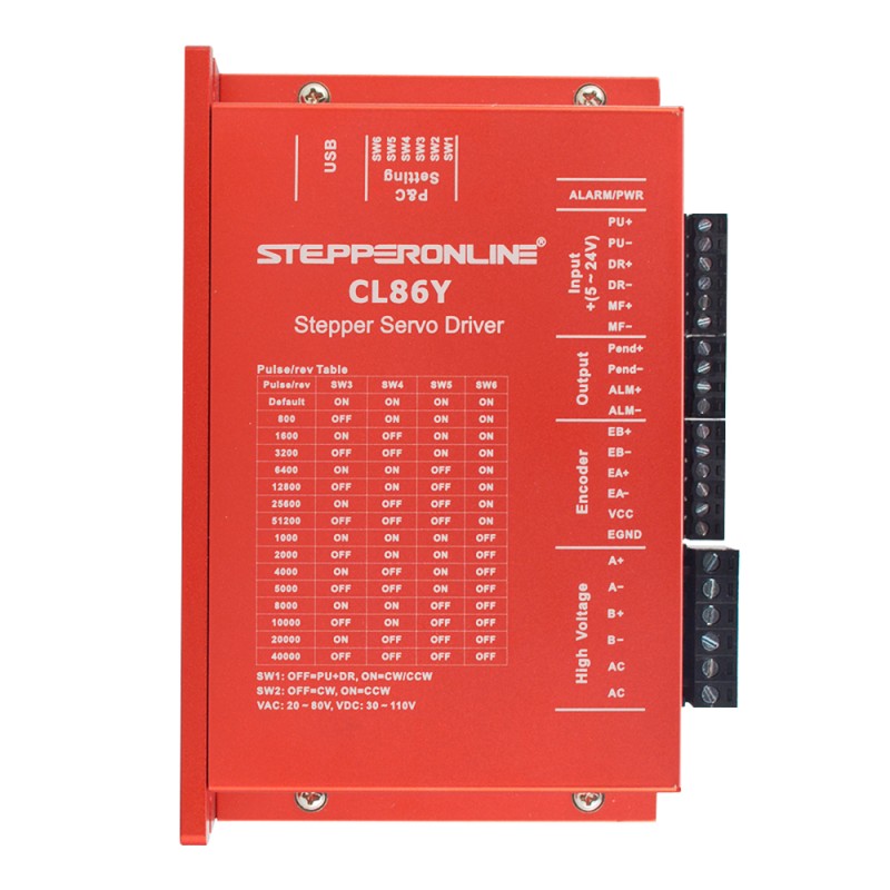 Kit de Motor Paso a Paso de Bucle Cerrado YS Series de 1 Eje 12.0Nm(1699.34oz.in) Nema 34 con Cables de 2.0m y Driver - 1-CL86Y-S120 | StepperOnline