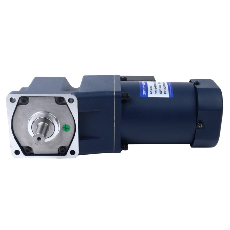 90W 220VAC 50Hz 13,5RPM 40,00Nm(5664,47oz.in) Brida 90mm Motor de inducción de CA monofásico con eje chavetero de caja de cambios en ángulo recto - 5IK90GU-CFT/5GU100RT | StepperOnline