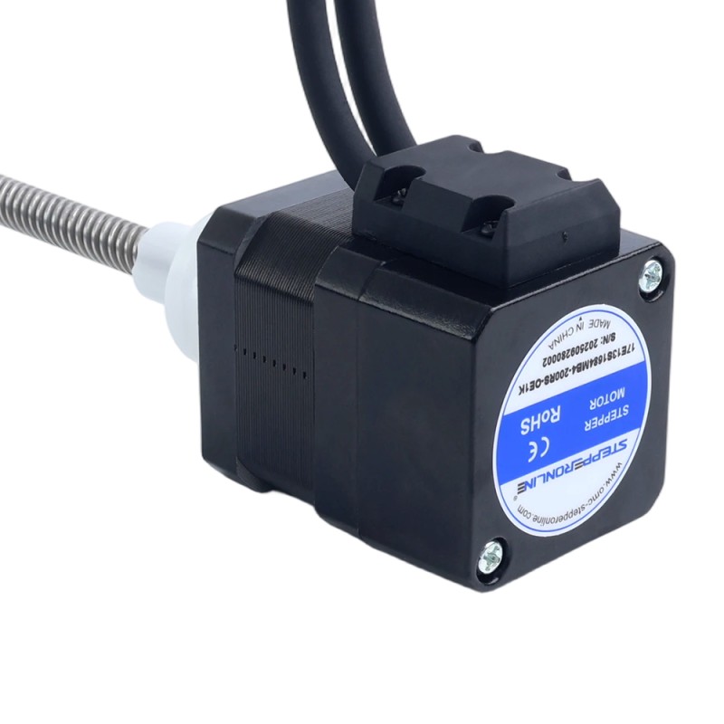 Nema 17 Externa Pila 34mm 1,68A Paso 8mm(0,31496") Longitud 200mm con Encoder Optico Incremental 1000PPR - 17E13S1684MB4-200RS-OE1K | StepperOnline